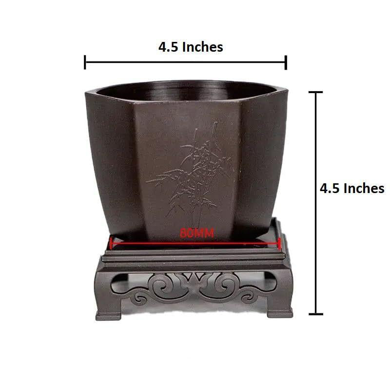 Hexagon Bonsai Pot with Raised Tray