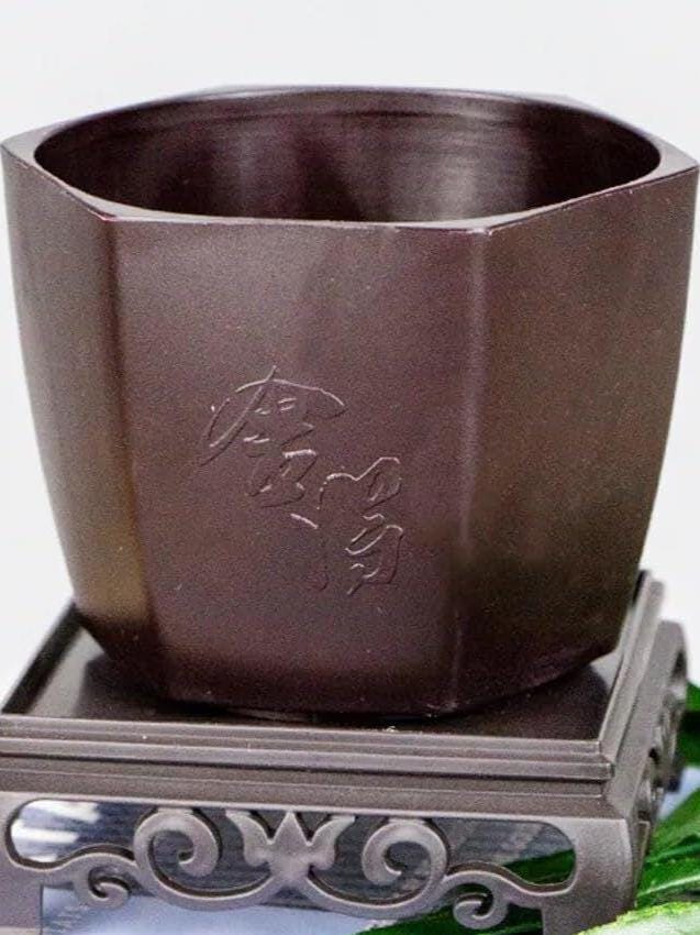 Hexagon Bonsai Pot with Raised Tray