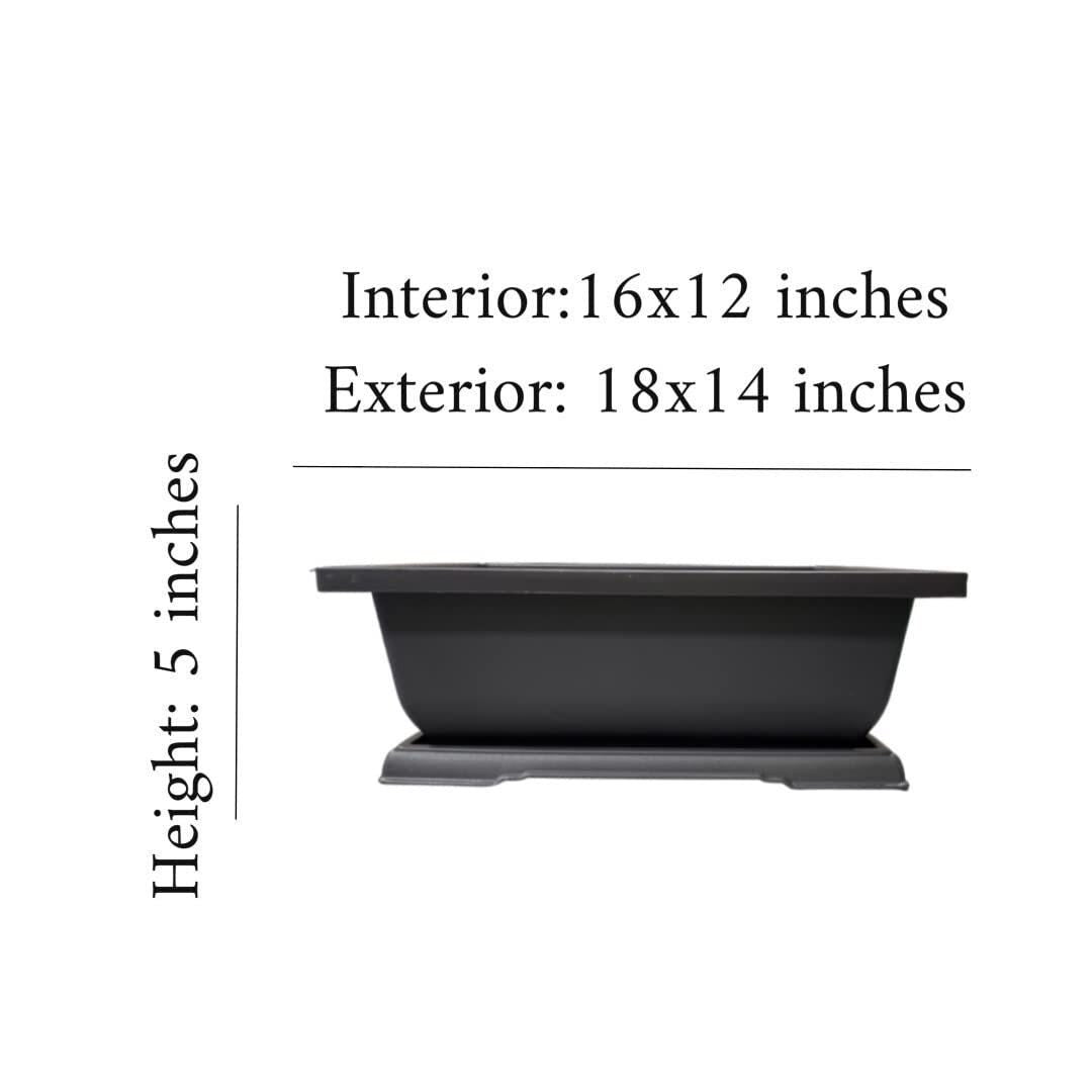 18 Inch Bonsai Pot with Drip Tray